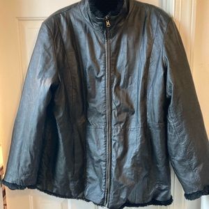 Reversible jacket Fax leather & Fur zipper